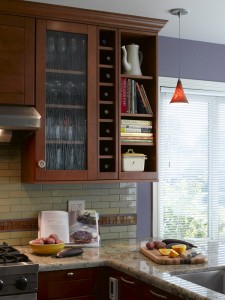 kitchen design, corner cabinets, pendant light