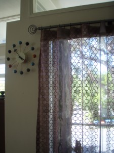 sheer curtains, circles design